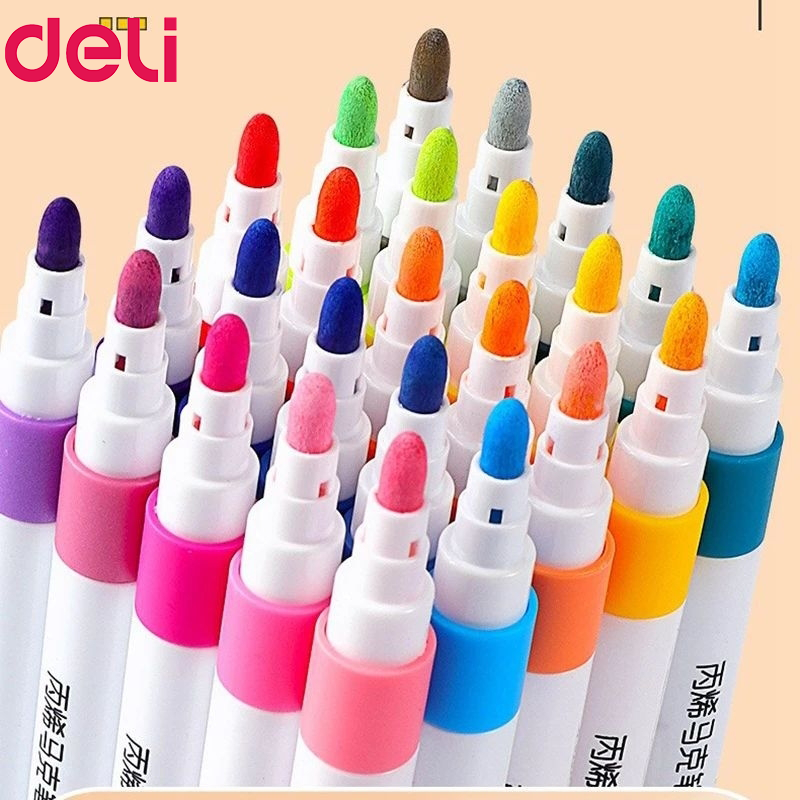 Bút màu Acrylic Marker Deli EC189 - 12/24/36/48/60 màu - Ảnh 4
