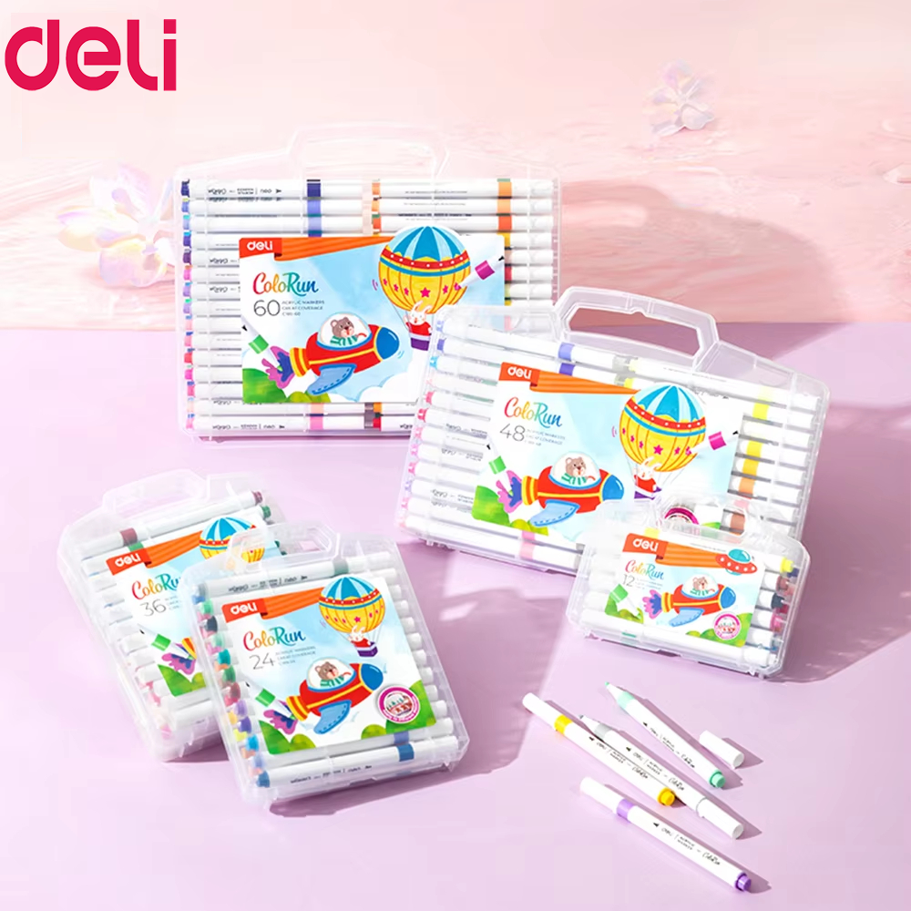 Bút màu Acrylic Marker Deli EC189 - 12/24/36/48/60 màu - Ảnh 2