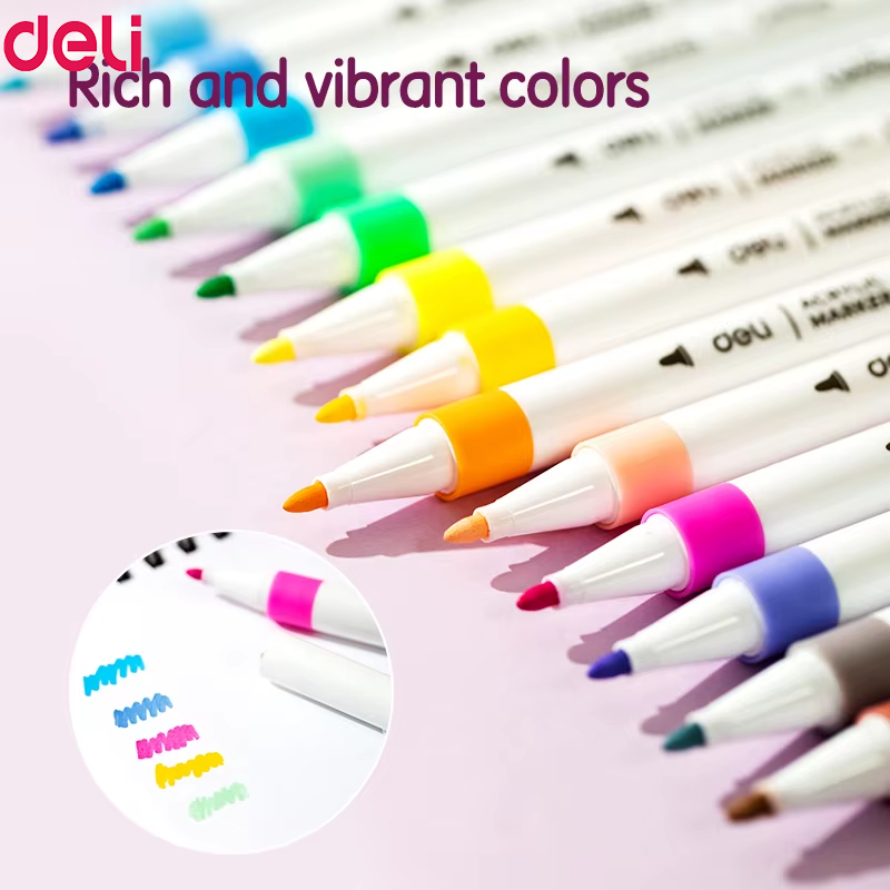 Bút màu Acrylic Marker Deli EC189 - 12/24/36/48/60 màu - Ảnh 3