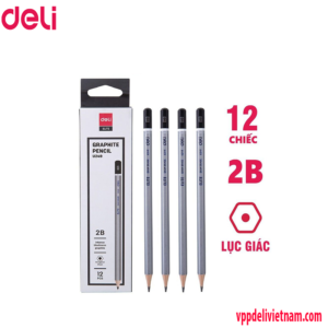 Bút chì 2B cao cấp Deli CU24910 - Thân lục giác