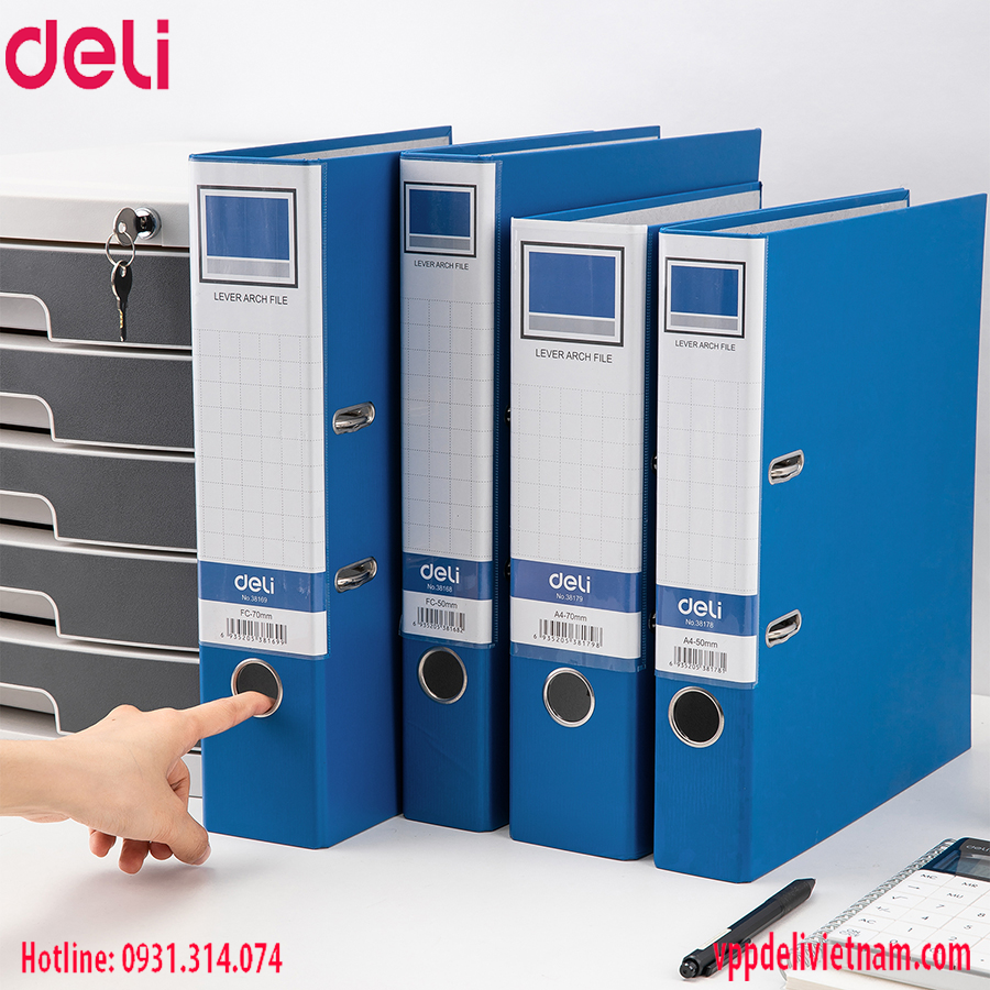 Bìa còng 5cm Deli CF847 A4/F4 – Màu xanh dương - Ảnh 2
