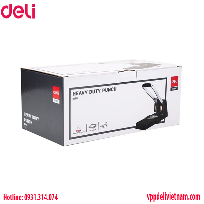 Máy đục lỗ đại 150 tờ Deli E0150 Màu đen - Ảnh 4