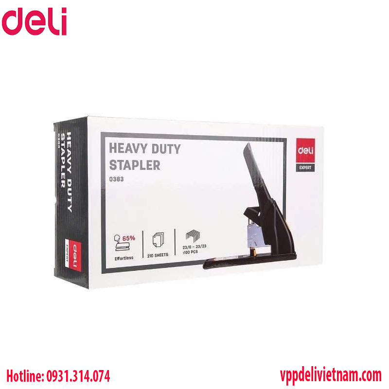 Máy bấm kim trợ lực Deli E0383 bấm 210 tờ - Ảnh 2