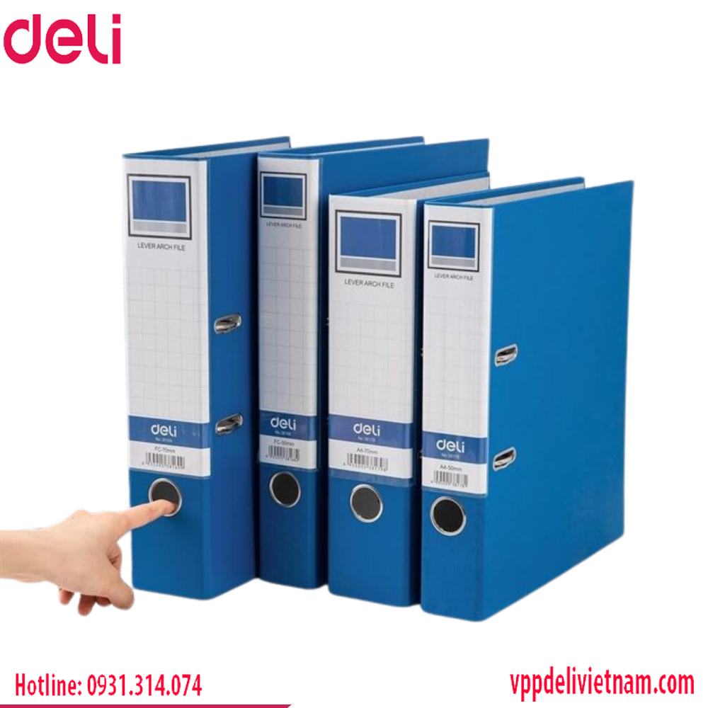 Bìa còng 5cm Deli CF847 A4/F4 – Màu xanh dương