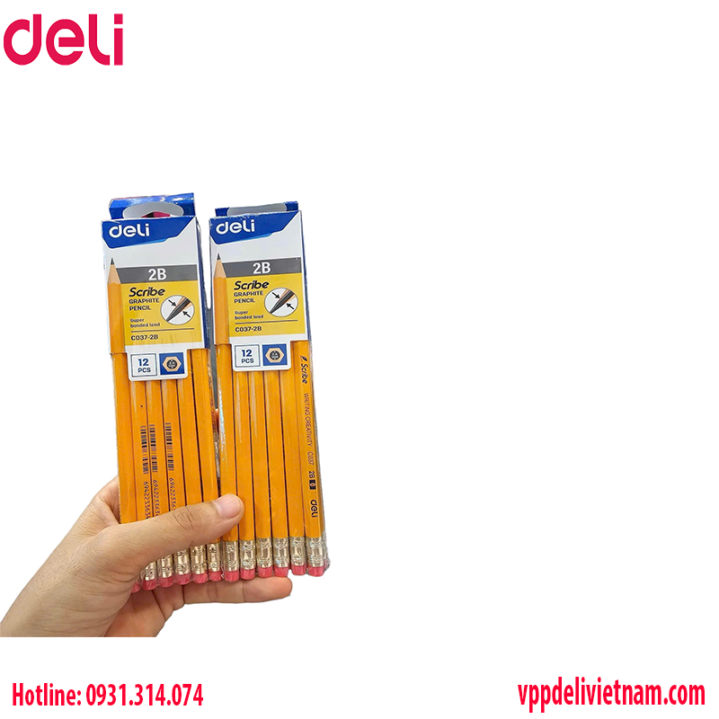 Bút chì Deli EC037-2B thân lục giác giá rẻ - Ảnh 2