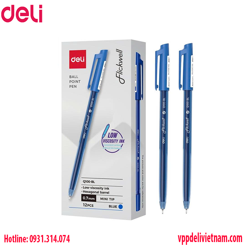 Bút bi giá rẻ Deli EQ100 đầu 0.7mm - Ảnh 2