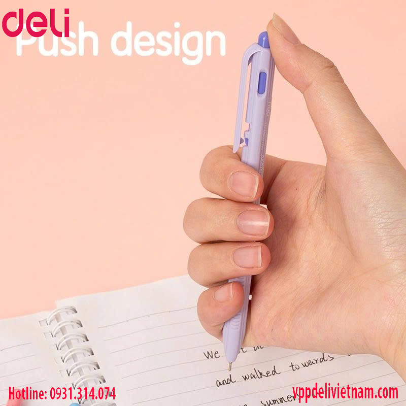 Bút bi dầu bấm Deli EQ107C 0.7mm - Ảnh 5