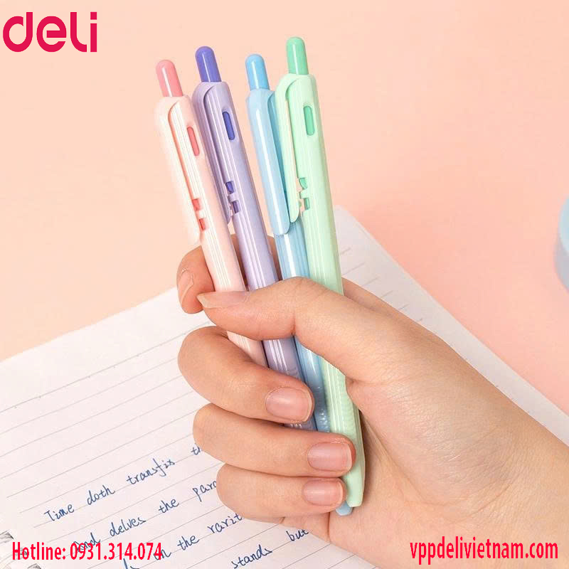 Bút bi dầu bấm Deli EQ107C 0.7mm - Ảnh 2