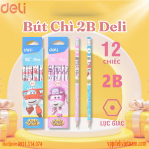 Bút chì Deli EU53500 Superwings 2B - thân lục giác