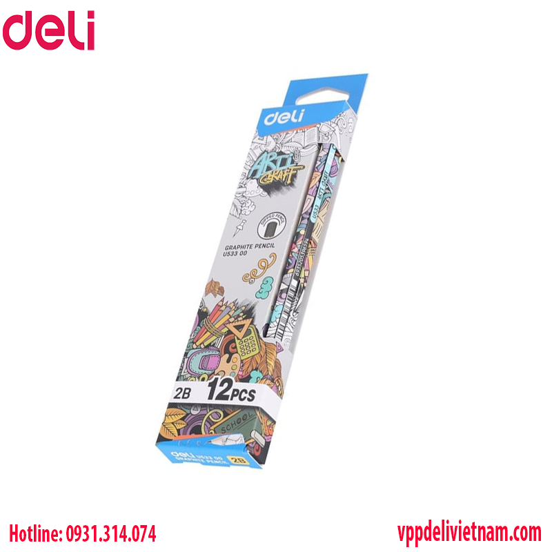 Bút chì Deli EU53300 - 2B thân lục giác - Ảnh 4