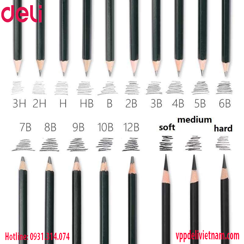 Bút Chì Deli S999 Màu Xanh 2B - HB - Ảnh 6