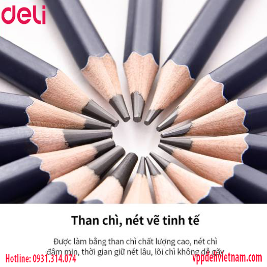 Bút Chì Deli S999 Màu Xanh 2B - HB - Ảnh 8