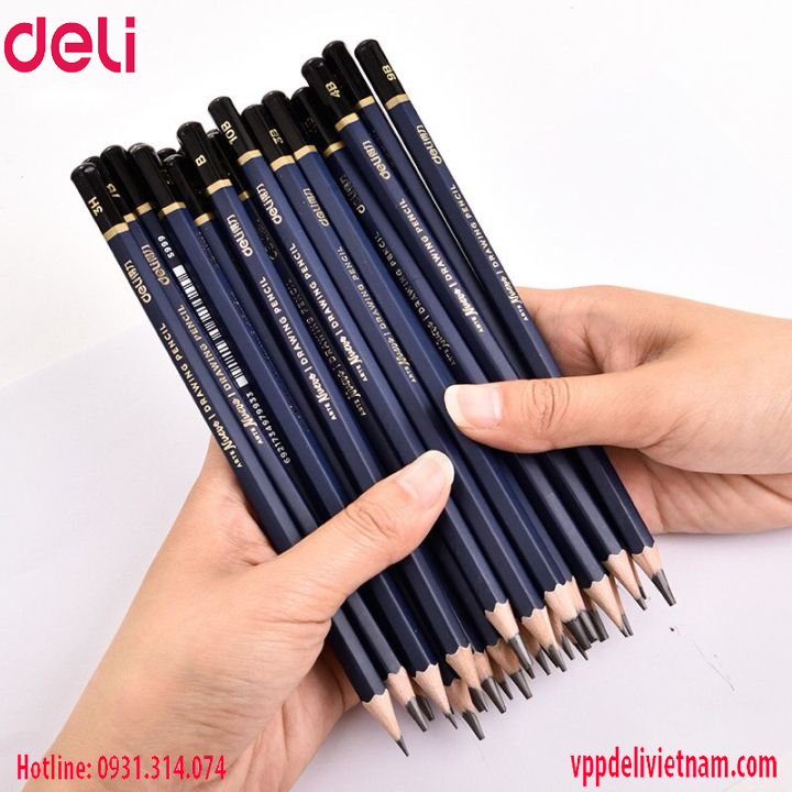 Bút Chì Deli S999 Màu Xanh 2B - HB - Ảnh 9