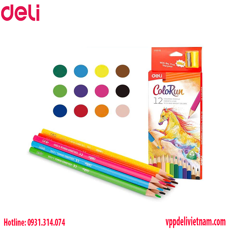 Bút chì màu Deli EC132 – kèm gọt chì - Ảnh 2