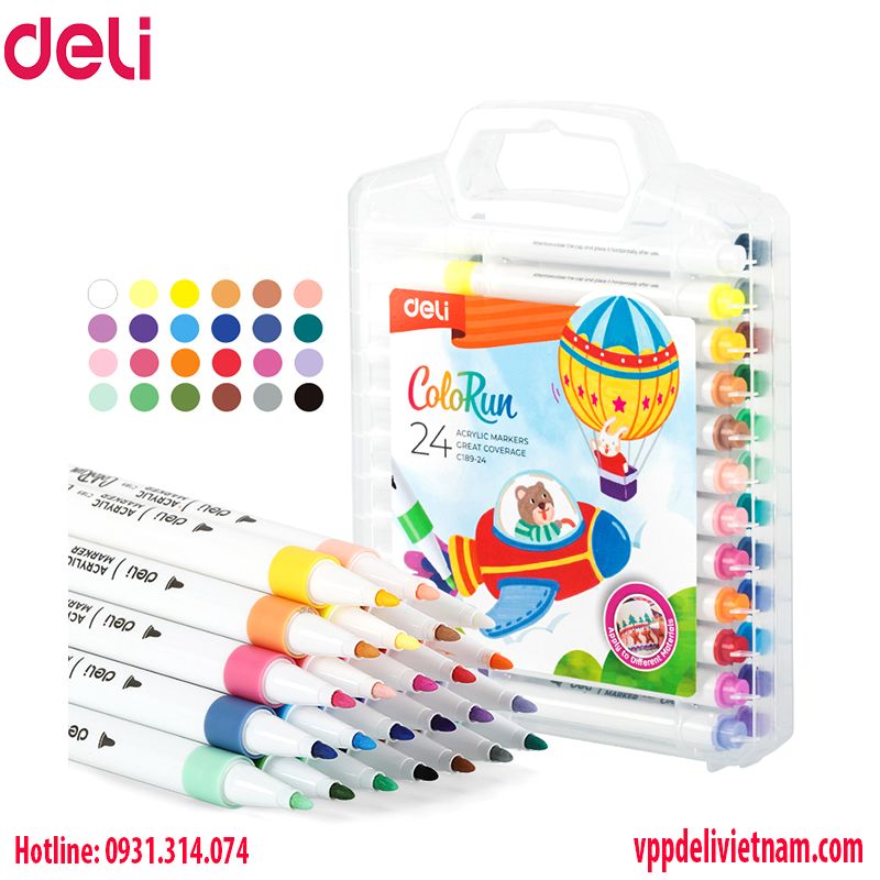 Bút màu Acrylic Marker Deli EC189 - 12/24/36/48/60 màu - Ảnh 5