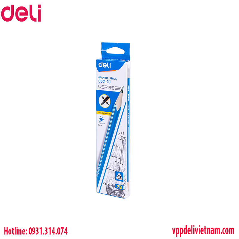 Bút chì Deli EC001-2B - Ảnh 3