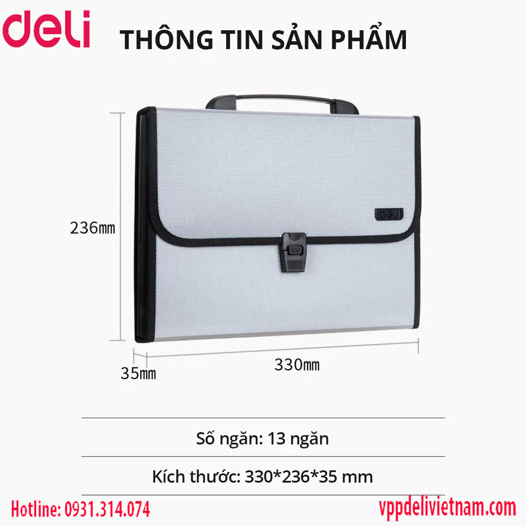 Cặp tài liệu 13 ngăn Deli E5556 - Ảnh 4