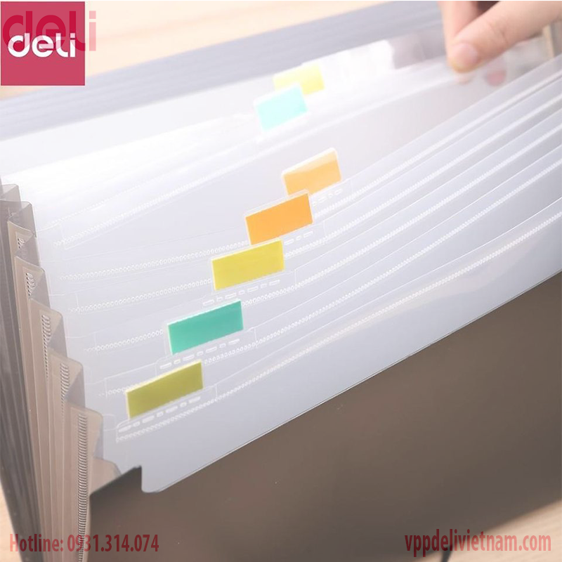 Cặp tài liệu Deli E5558 – Cặp hồ sơ 12 ngăn - Ảnh 3