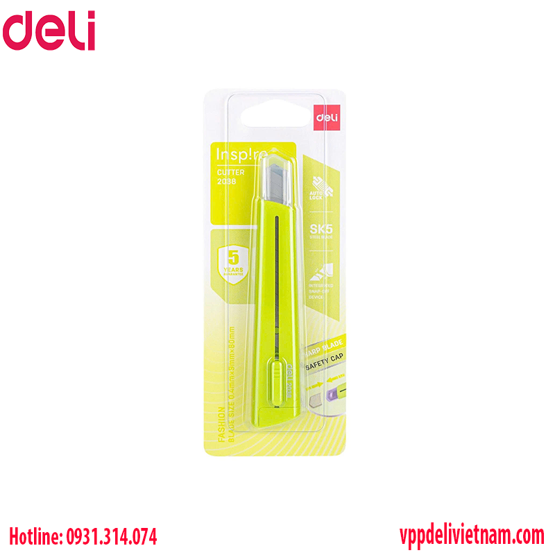 Dao rọc giấy nhỏ Deli E2038 – Lưỡi dao 9mm - Ảnh 3