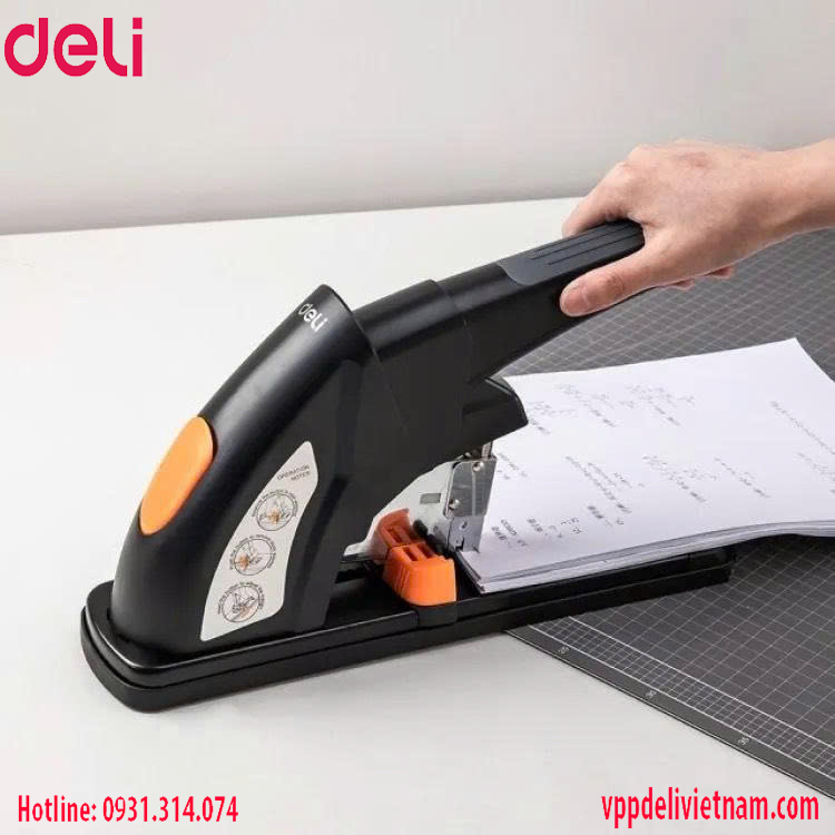 Máy bấm kim 120 tờ Deli E0386 - Màu đen - Ảnh 4