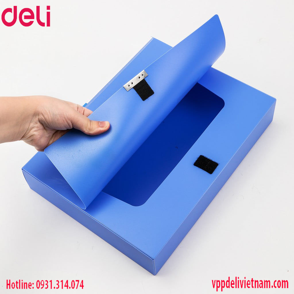Bìa hộp 7cm Deli W31116 – Màu xanh - Ảnh 6