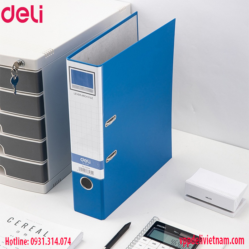 Bìa còng 5cm Deli CF847 A4/F4 – Màu xanh dương - Ảnh 7