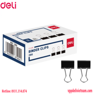 Kẹp bướm đen Deli EZ66-15mm