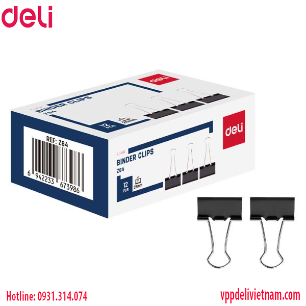 Kẹp bướm đen Deli EZ64 – 25mm