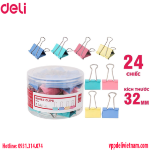Kẹp bướm màu Deli E8553A – 32mm
