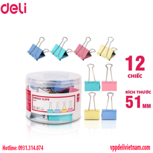 Kẹp bướm màu Deli E8551A – 50mm