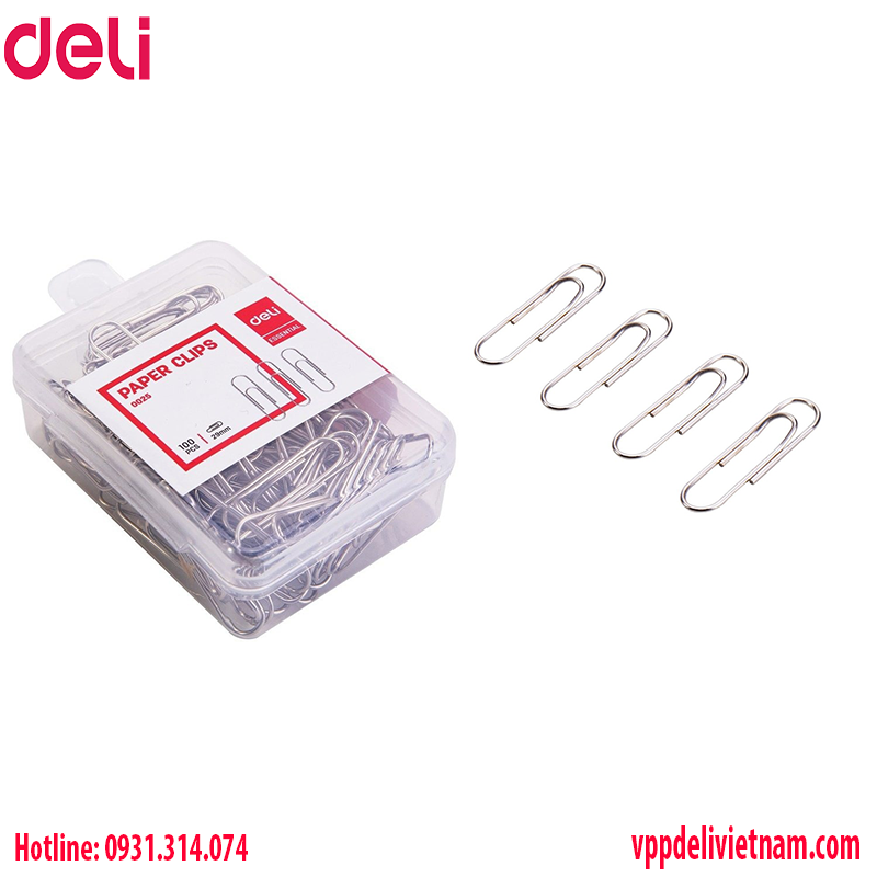 Kẹp giấy Deli E0025 – Màu bạc 25mm