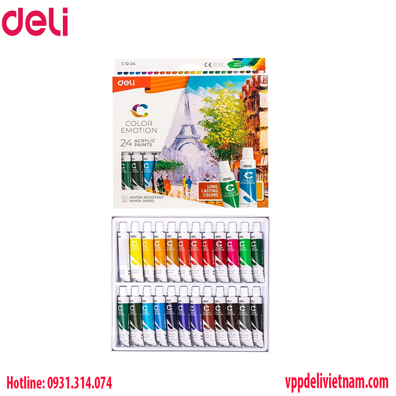 Màu acrylic Deli EC12-24 màu, 12ml - Ảnh 6
