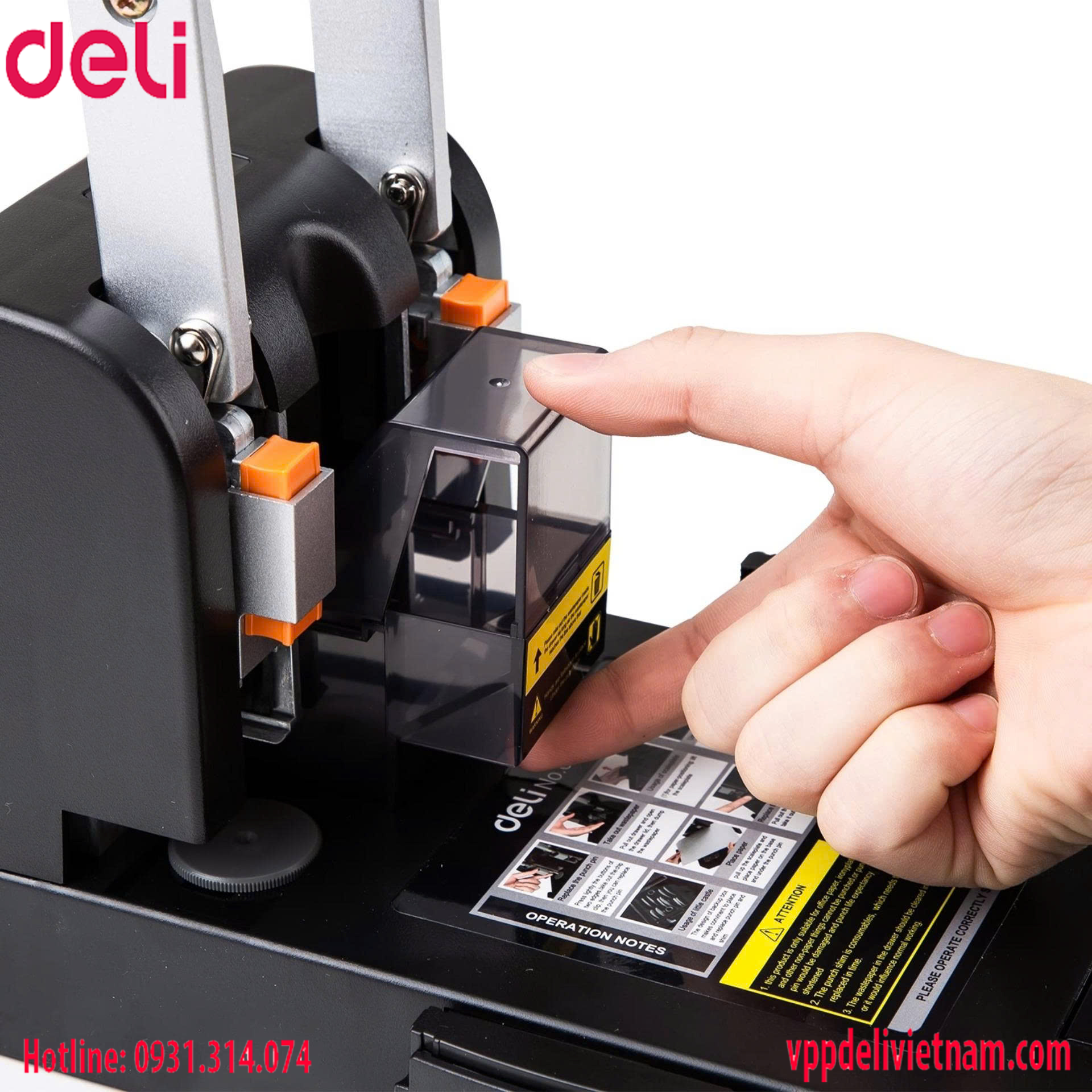 Máy đục lỗ đại 150 tờ Deli E0150 Màu đen - Ảnh 6