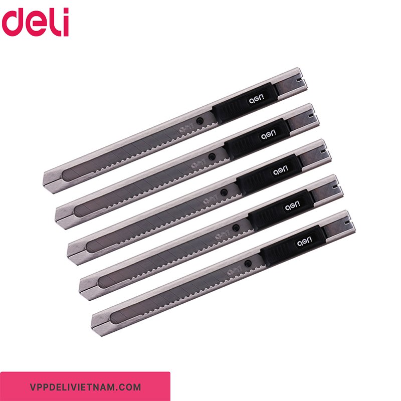 Dao rọc giấy nhỏ Deli 2058 thân inox – Lưỡi dao 9mm - Ảnh 3