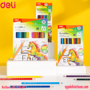 Bút chì màu Deli EC113 thân nhựa – ENOVATION 12, 18, 24 màu