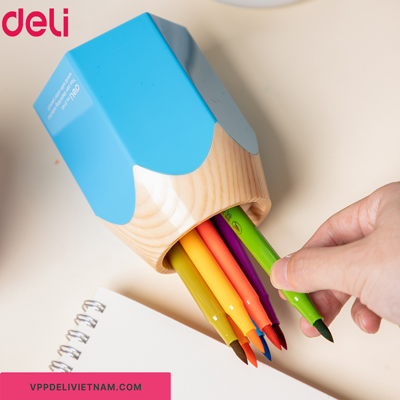 Hộp cắm bút học sinh Deli E9147 – Hình bút chì ngộ nghĩnh - Ảnh 3