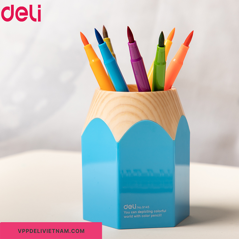 Hộp cắm bút học sinh Deli E9147 – Hình bút chì ngộ nghĩnh - Ảnh 5