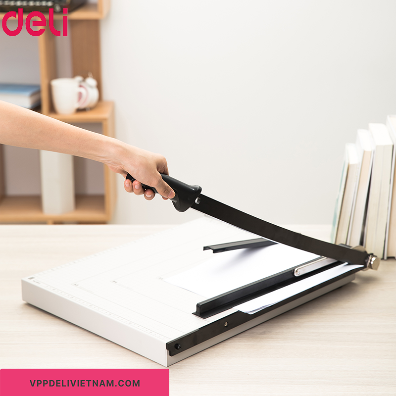 Bàn cắt giấy A4 Deli E8012 mặt kim loại - Ảnh 5