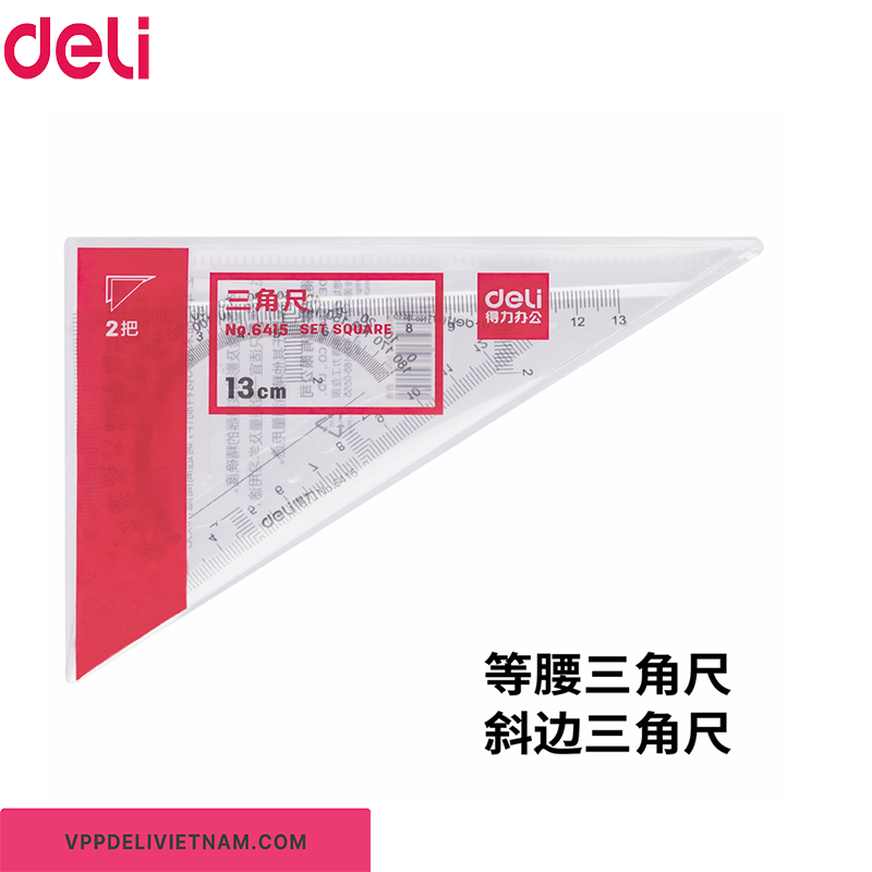 Bộ thước Eke 13cm Deli 6415 - Ảnh 2