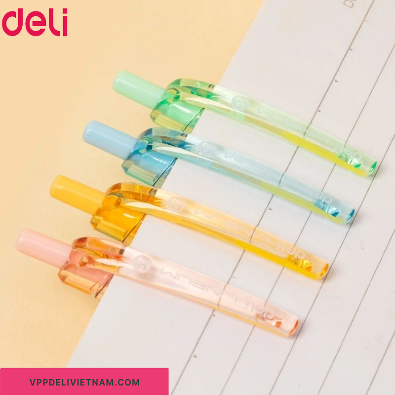 Bút bi bấm màu xanh Deli EQ150C – Đầu 0.7mm - Ảnh 3