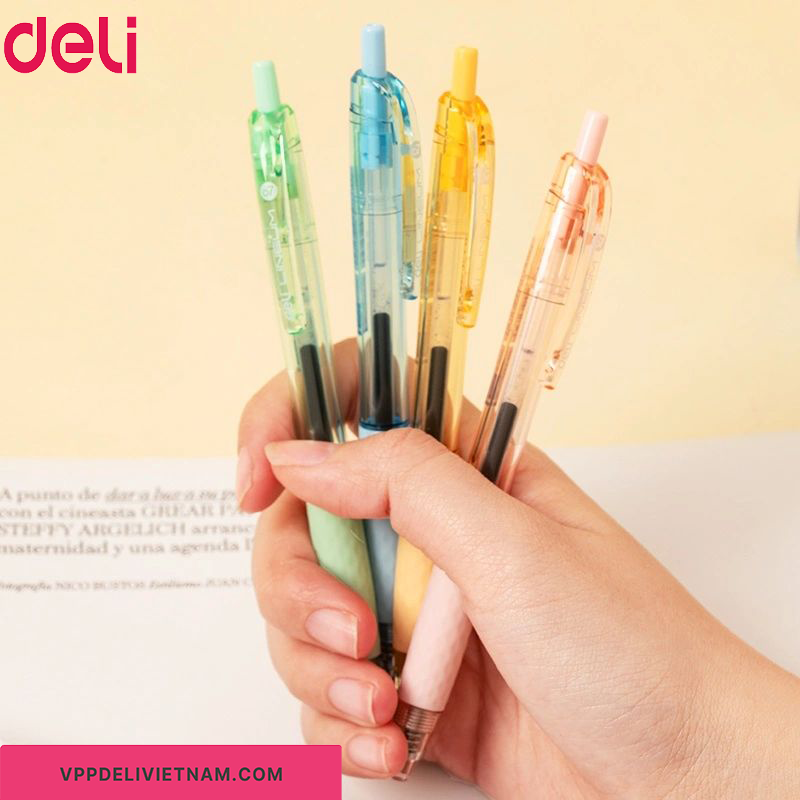 Bút bi bấm màu xanh Deli EQ150C – Đầu 0.7mm - Ảnh 5
