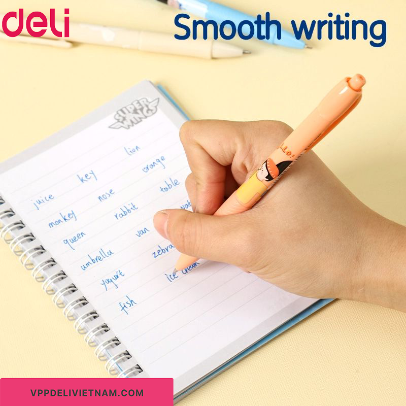 Bút bi bấm Deli EQ60T – Đầu 0.7mm - Ảnh 2
