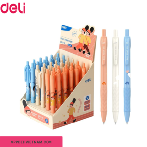 Bút bi bấm Deli EQ60T – Đầu 0.7mm
