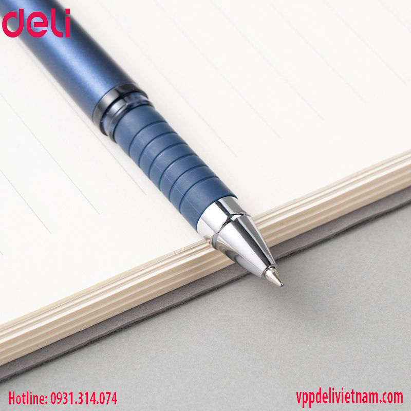 Bút bi Deli-EQ126- mực xanh nắp đậy - Ảnh 5