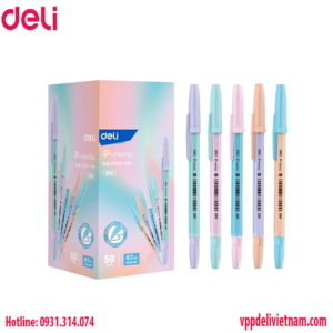 Bút bi giá rẻ Deli EQ66_Mực xanh_Ngòi đạn _0.7mm