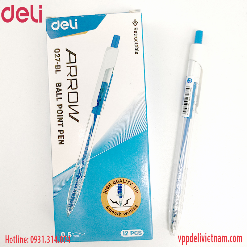 Bút bi Deli giá rẻ 0.5mm CQ27 - Arrow - Ảnh 3