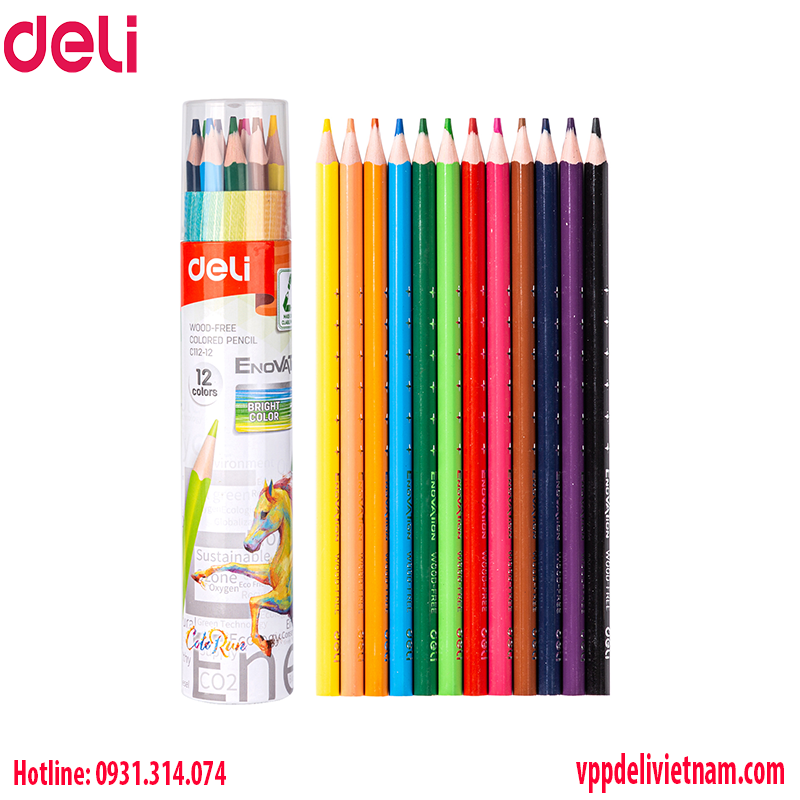 Bút chì màu 24 màu Deli EC112 – 24 - Ảnh 6