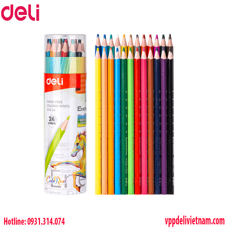 Bút chì màu 24 màu Deli EC112 – 24