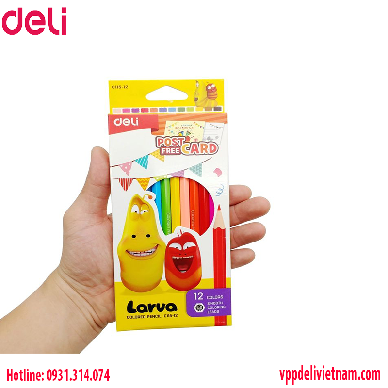 Bút chì 12 màu Larva Deli EC115 – 12