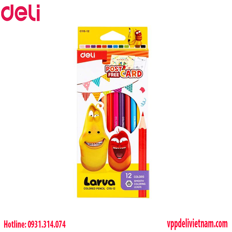 Bút chì 12 màu Larva Deli EC115 – 12 - Ảnh 3